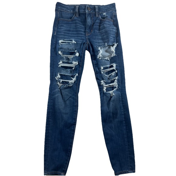 American Eagle Outfitters Denim - American Eagle Size 2 Short‎ 360 Next Level Stretch Hi-Rise Jegging Distressed
